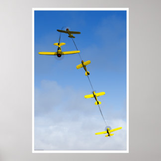 Chandelle Aerobatic manoeuvre with Yellow Aeroplan Poster