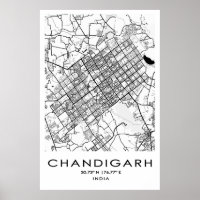 Chandigarh Map Poster| Punjab| India