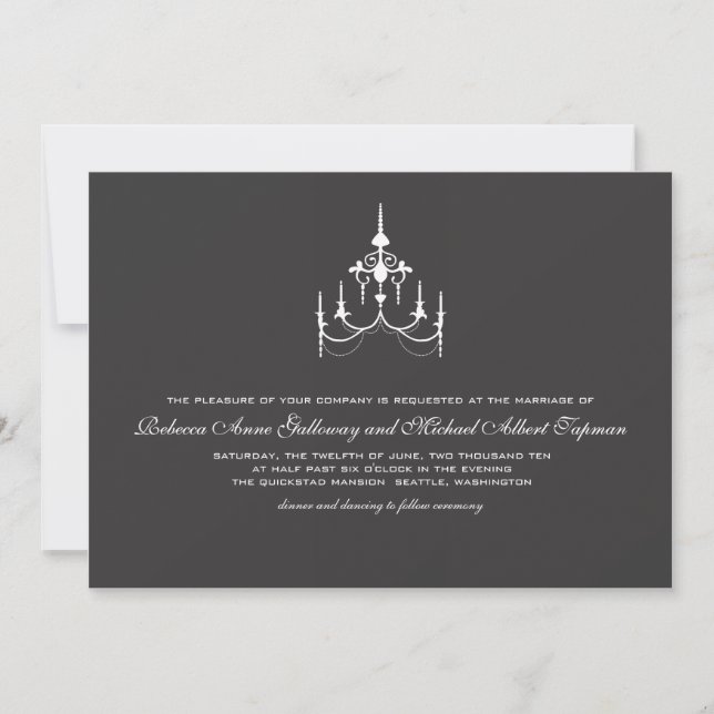 Chandlier Wedding Invitation (Front)