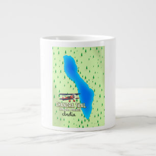 Chandra Taal Himachal Pradesh Indian lake map Large Coffee Mug