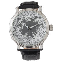 "Chanel Lady style" floral pattern Watch