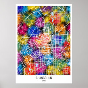 Changchun China City Map Poster