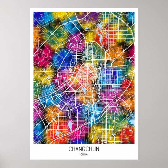 Changchun China City Map Poster (Front)