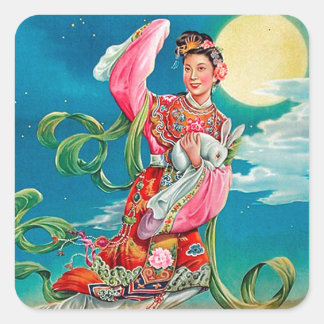 Chang'e 嫦娥 Flying to the Moon Mid-Autumn Festival Square Sticker