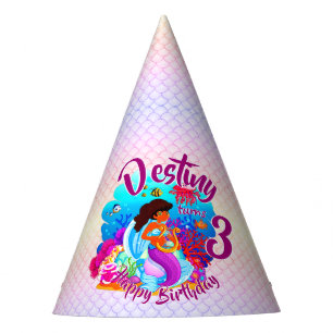 Change Age Name Mermaid Birthday Party Personalise Hat