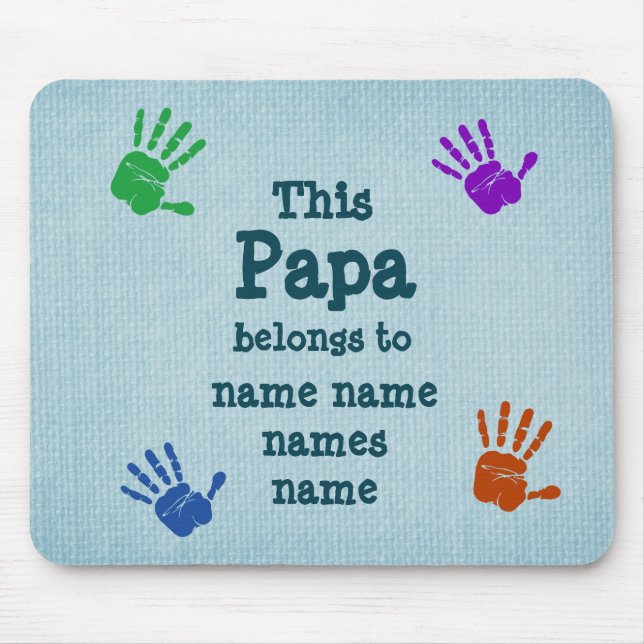 Change ALL Names This Papa Belongs to, Grandfather Mouse Mat (Front)
