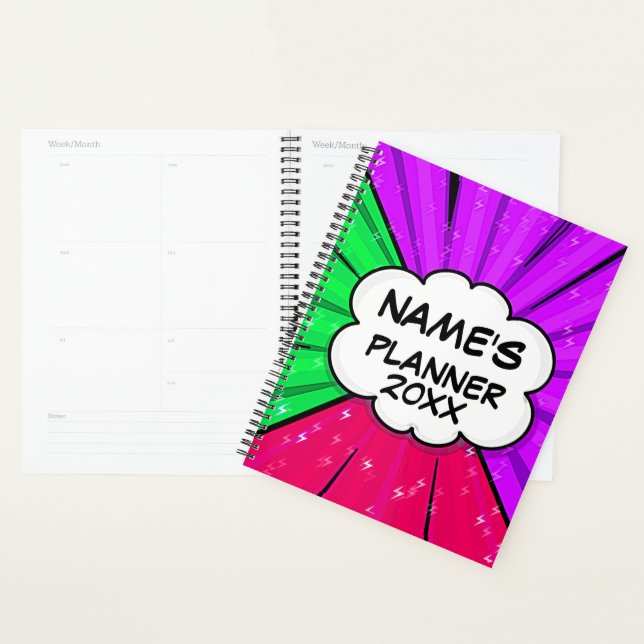Change ALL Text Add Name Comic Pop Style 20XX Planner (Display)