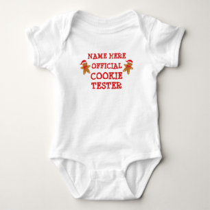 Change ALL TEXT add Name Offical Cookie Tester Baby Bodysuit