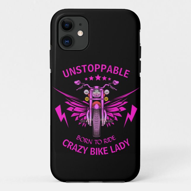 Change ALL Text Add Name Pink Motorcycle Wings     Case-Mate iPhone Case (Back)