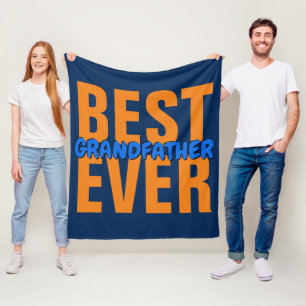 Change ALL Text BEST Grandfather Word Name EVER Fleece Blanket