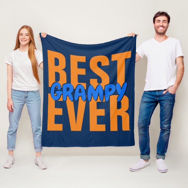 Change ALL Text BEST Grandpa Word Name EVER Fleece Blanket (In Situ)