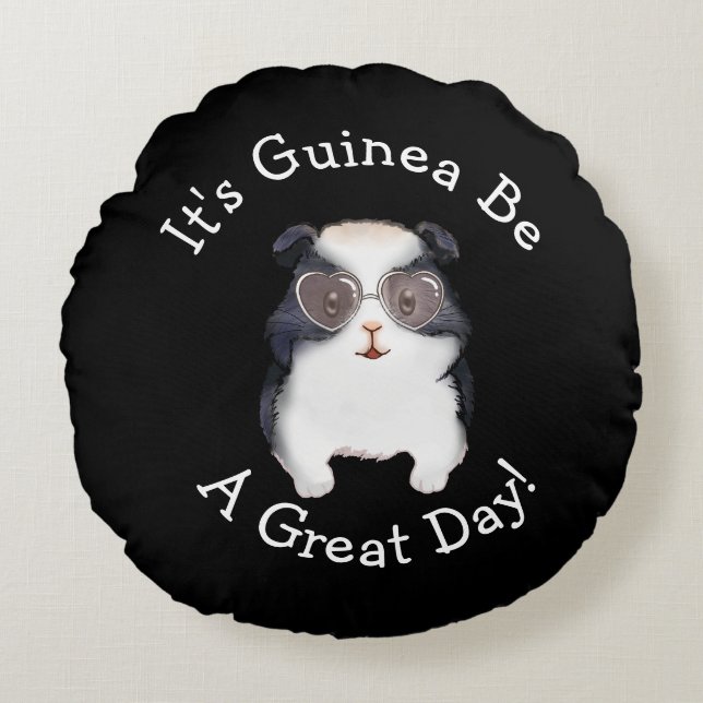 Change ALL TEXT - Guinea Pig Going to Be Great Day Round Cushion (Front)