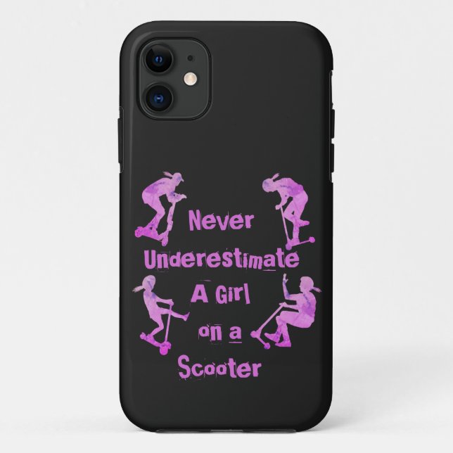 Change ALL Text Never Underestimate Girl Scooter   Case-Mate iPhone Case (Back)