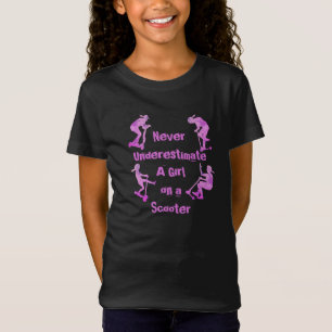 Change ALL Text Never Underestimate Girl Scooter T-Shirt