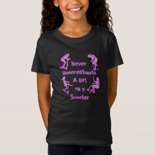 Change ALL Text Never Underestimate Girl Scooter   T-Shirt