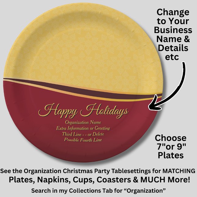 Change ALL Text Organisation 20xx Christmas Party Paper Plate (Creator Uploaded)