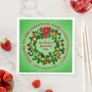 Change ALL Text Organisation Christmas Napkin