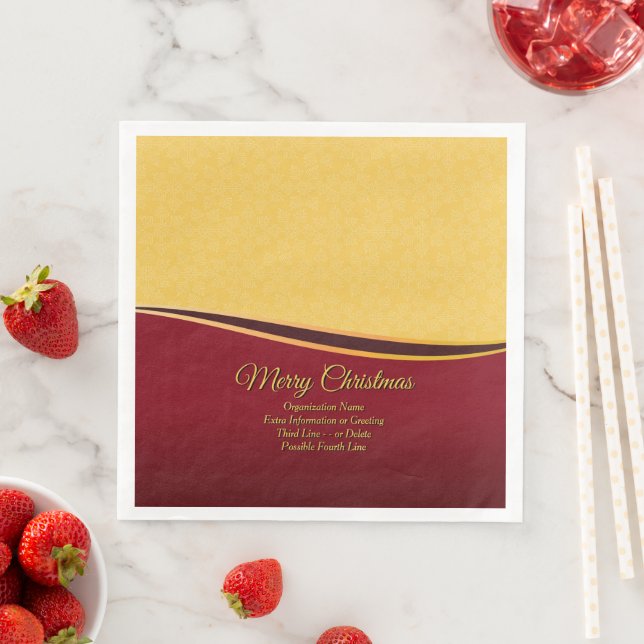 Change ALL Text Organisation Christmas Napkin (Insitu)