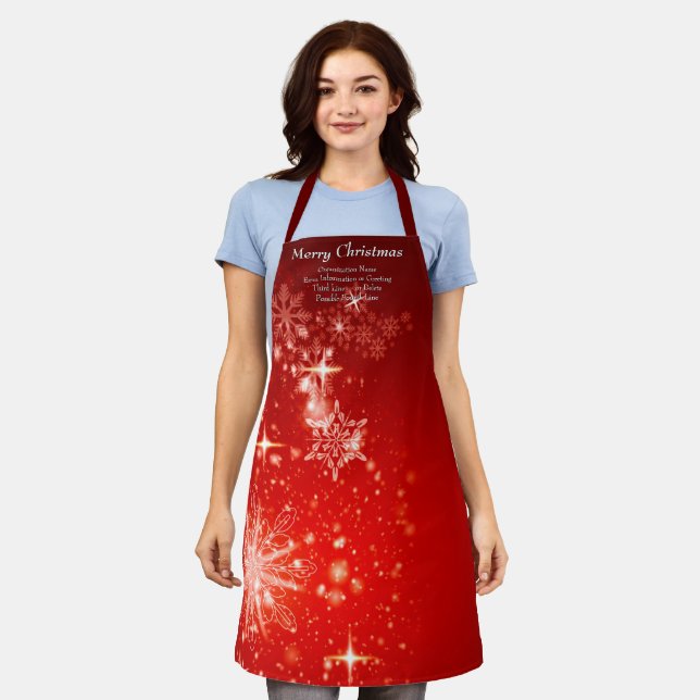 Change ALL Text Organisation Christmas Party Apron (Worn)