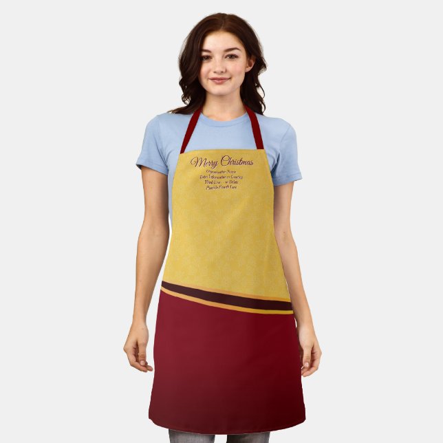 Change ALL Text Organisation Christmas Party Apron (Worn)