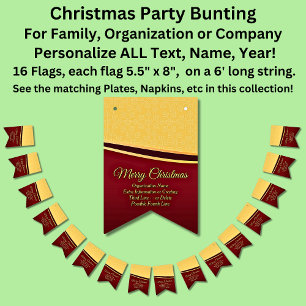 Change ALL Text Organisation Christmas Party Bunting