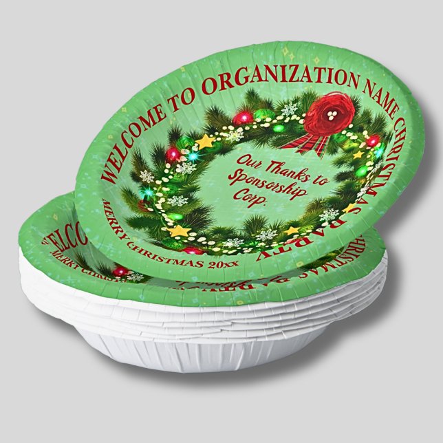 Change ALL Text Organisation Christmas Party  Paper Plate (Creator Uploaded)