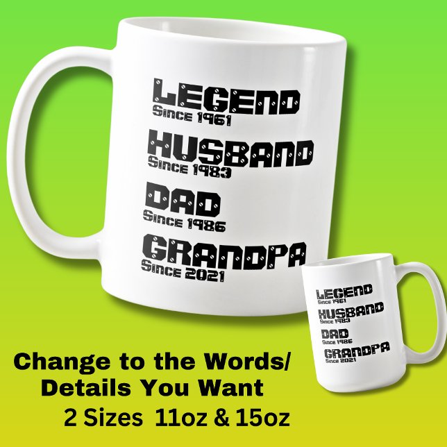 Change ANY Detail -  Legend Husband Dad Grandpa    Coffee Mug (Creator Uploaded)