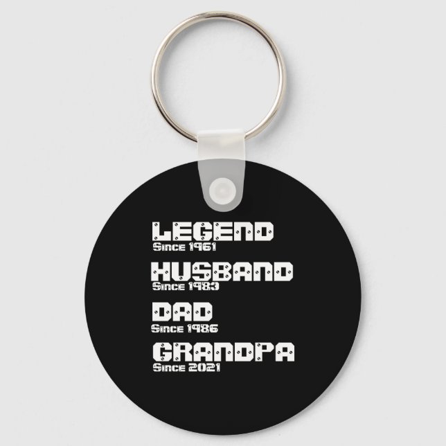 Change Any Detail Legend Husband Dad Grandpa  Key Ring (Front)