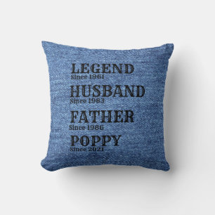 Change ANY Name Date Legend Husband Father Grand Cushion