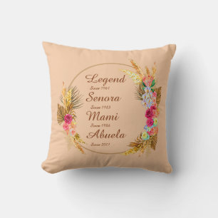Change ANY Name Date Legend Senora Mami Abuela Cushion