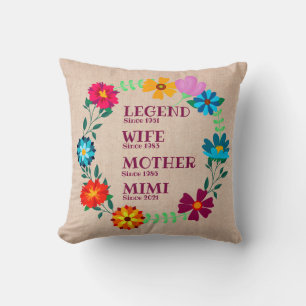 Change ANY Name Date Legend Wife Mother Mimi Cushion