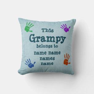 Change ANY Text - This Grampy Belongs to. . . Cushion
