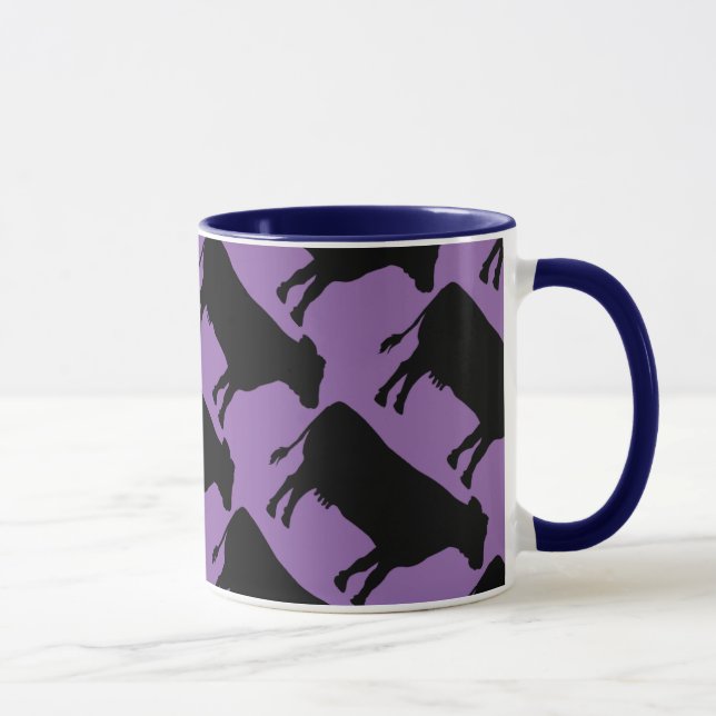 Change Background Black Cow Mug (Right)