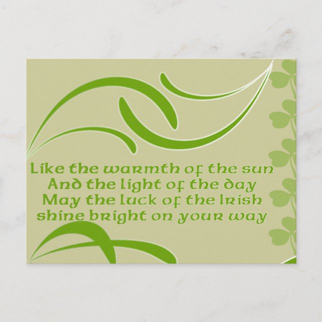 Change background colour-Irish Blessing Postcard (Front)