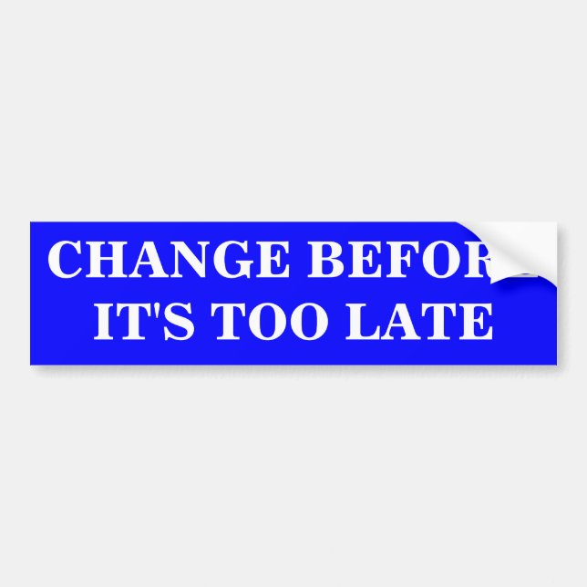 CHANGE, BEFORE IT'S TOO LATE BUMPER STICKER (Front)