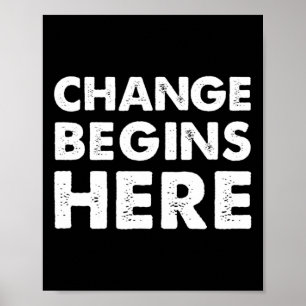 Change Begins Here Resist Activist Self Improvemen Poster