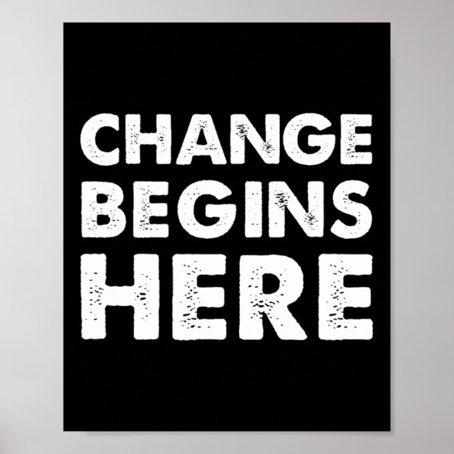 Change Begins Here Resist Activist Self Improvemen Poster (Front)