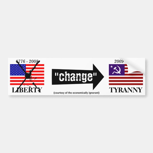 "change" bumper sticker (Front)