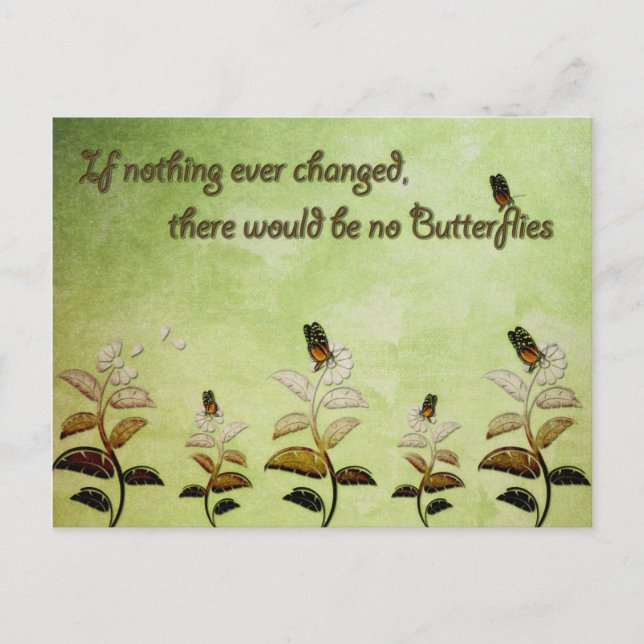 Change Butterfly Quote Postcard (Front)