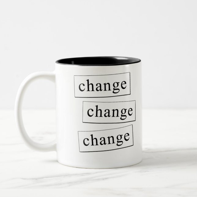 change change change Two-Tone coffee mug (Left)