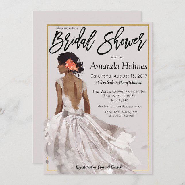 CHANGE COLOR - Fashion Bridal Shower Invitation (Front/Back)