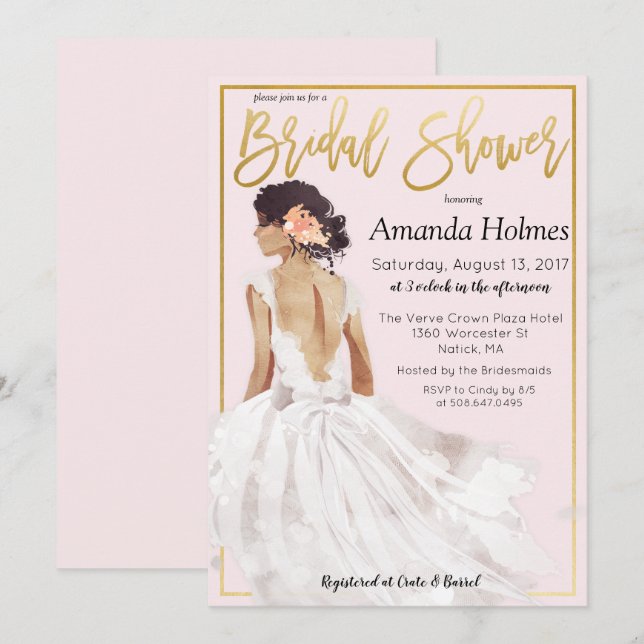 CHANGE COLOR - Fashion Bridal Shower Invitation (Front/Back)