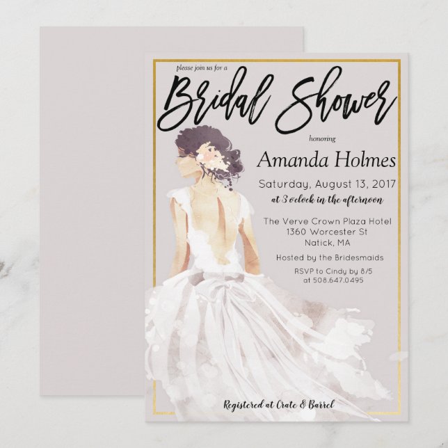 CHANGE COLOR - Fashion Bridal Shower Invitation (Front/Back)