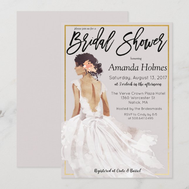CHANGE COLOR - Fashion Bridal Shower Invitation (Front/Back)
