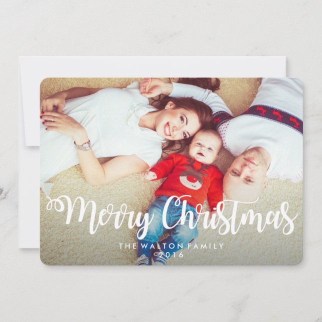 CHANGE COLOR - Holiday Christmas Photo Card (Front)