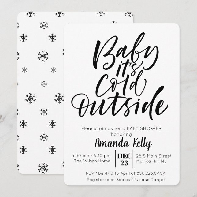 CHANGE COLOR - Modern Baby Shower Invitation (Front/Back)