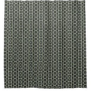 Change Colours! Retro Masculine Squares Pattern Shower Curtain