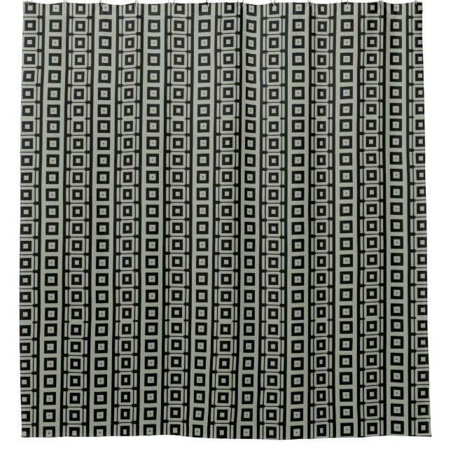 Change Colours! Retro Masculine Squares Pattern Shower Curtain (Front)