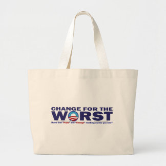 cHANGE-FOR-THE-wORST Large Tote Bag