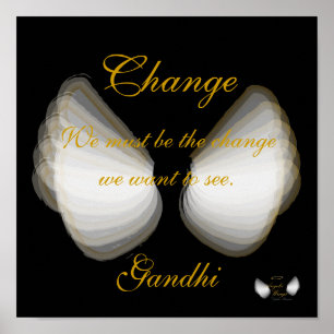 Change, Gandhi's Quote Poster,- Customise Poster